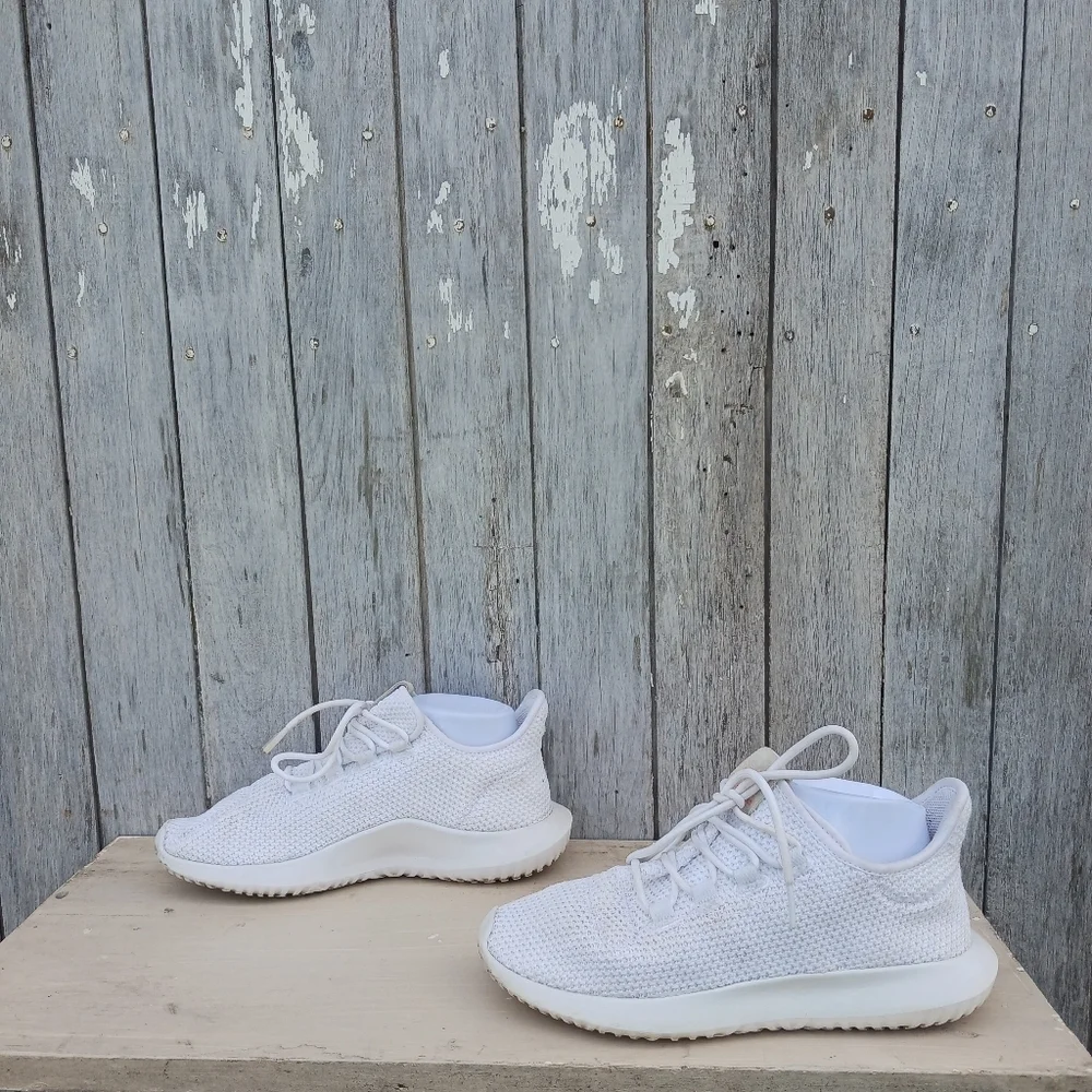 Adidas Shoes Womens Size‎ 8 Tubular Shadow Sneakers AC8334 White Fabric Lace Up